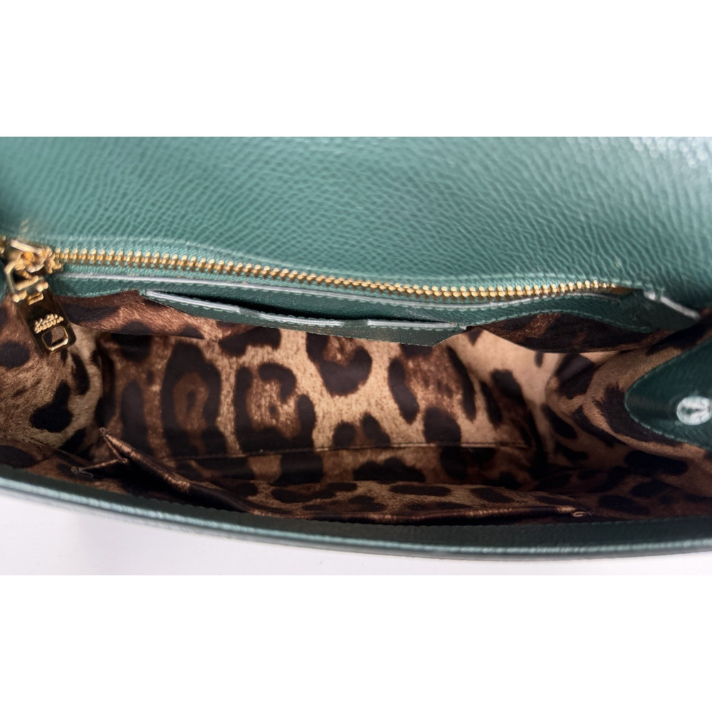 Dolce & Gabbana Sicily Handbag Medium in Green Dauphine Calfskin Leather S14 - Picture 13 of 16